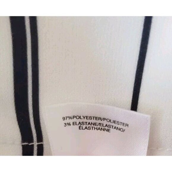 NINE WEST WHITE STRIPED WIDE LEG  PANTS SIZE 8 - Picture 7 of 8